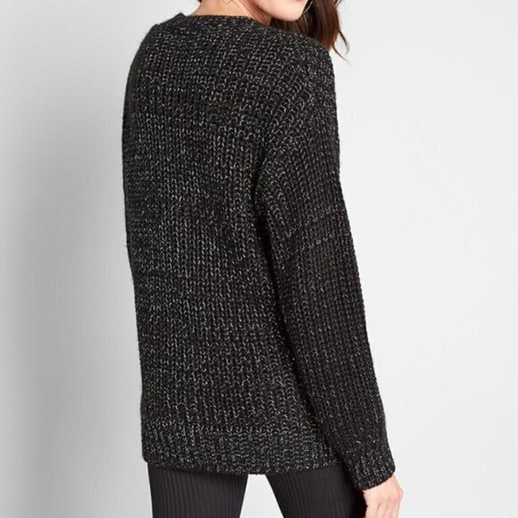 Modcloth Warming Signs Knit Cardigan Black - Picture 3 of 15